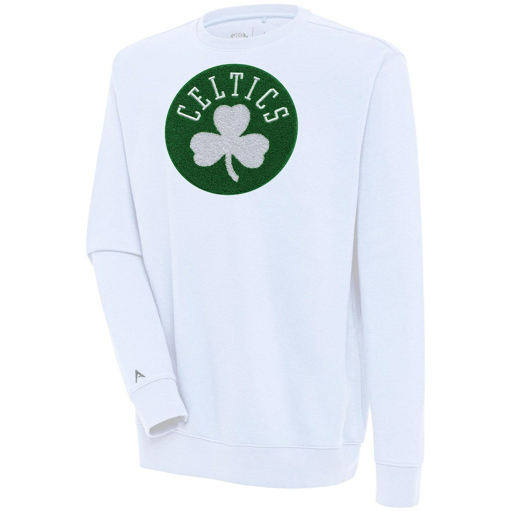 Boston Celtics Antigua Victory Crewneck Pullover Sweatshirt - White discount