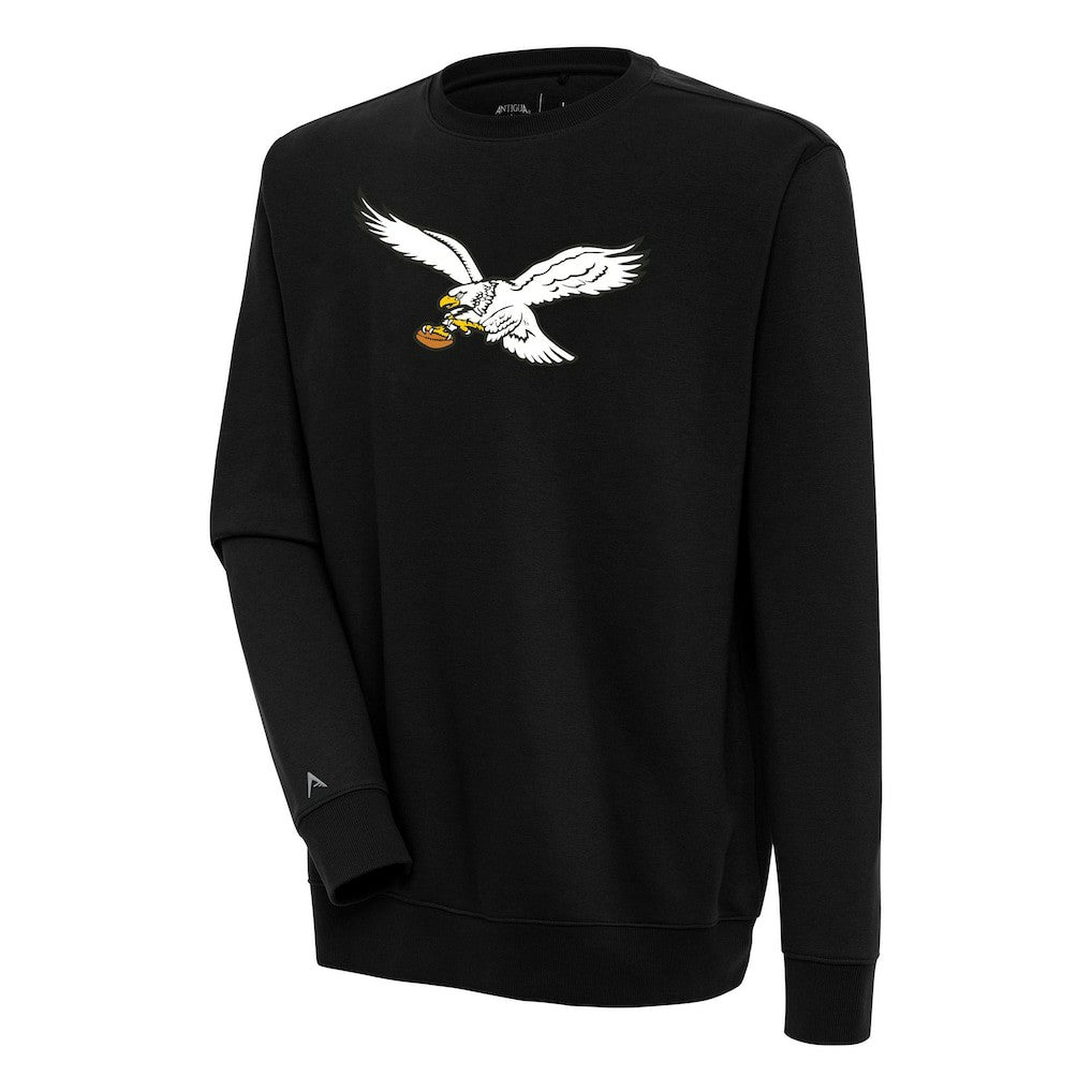 Philadelphia Eagles Adult Throwback Logo Victory Crewneck Pullover Sweatshirt - Black for sale