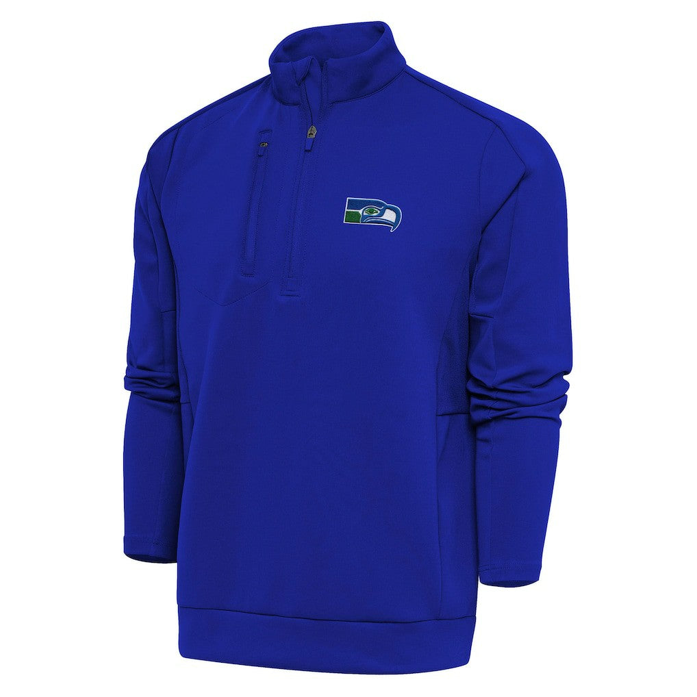Seattle Seahawks Adult Throwback Logo Generation Quarter-Zip Pullover Top - Royal sale