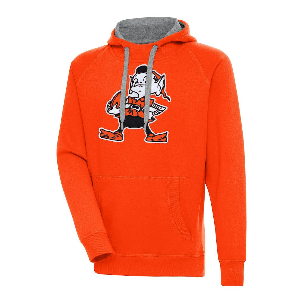 Cleveland Browns Adult Throwback Logo Victory Pullover Hoodie - Orange on sale