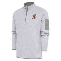 Cleveland Browns Adult Throwback Logo Fortune Quarter-Zip Pullover Jacket - Heather Gray outlet