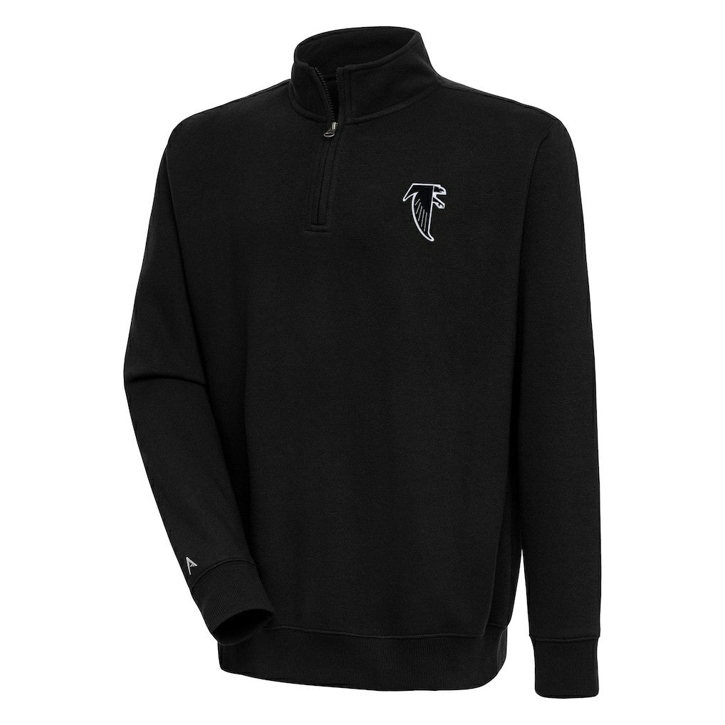 Atlanta Falcons Adult Throwback Logo Victory Quarter-Zip Pullover Top - Black on sale