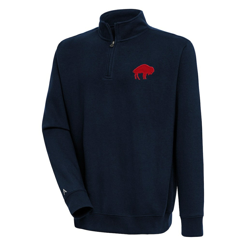 Buffalo Bills Adult Throwback Logo Victory Quarter-Zip Pullover Top - Navy on sale
