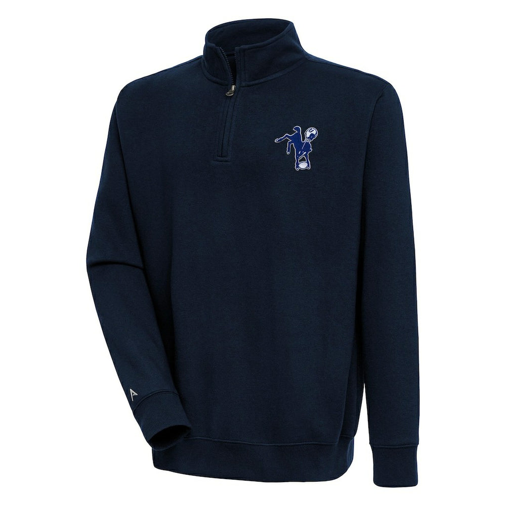 Indianapolis Colts Adult Throwback Logo Victory Quarter-Zip Pullover Top - Navy sale