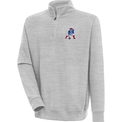 New England Patriots Adult Throwback Logo Victory Quarter-Zip Pullover Top - Heather Gray sale
