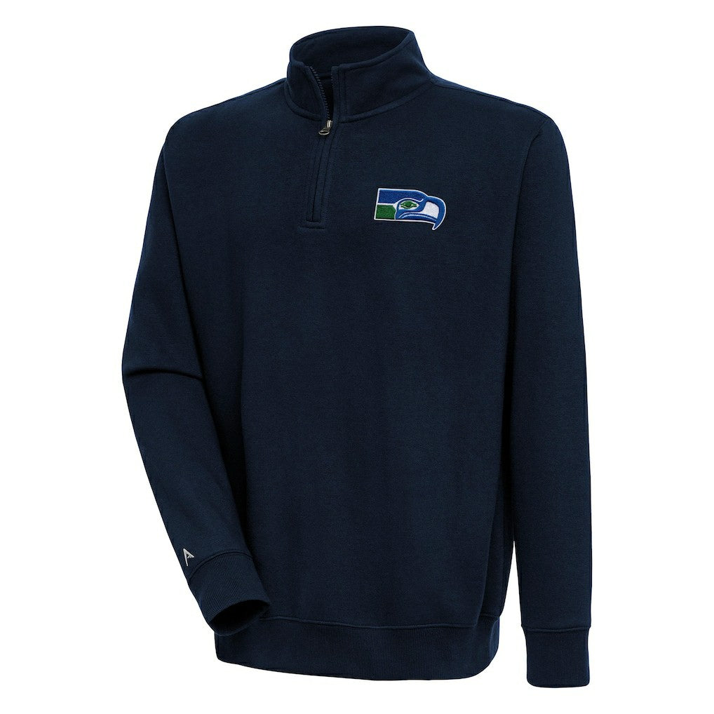 Seattle Seahawks Adult Throwback Logo Victory Quarter-Zip Pullover Top - Navy outlet