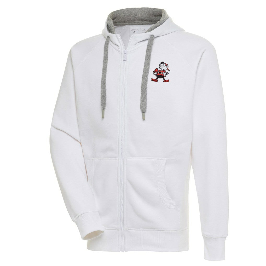 Cleveland Browns Adult Throwback Logo Victory Full-Zip Hoodie - White on sale