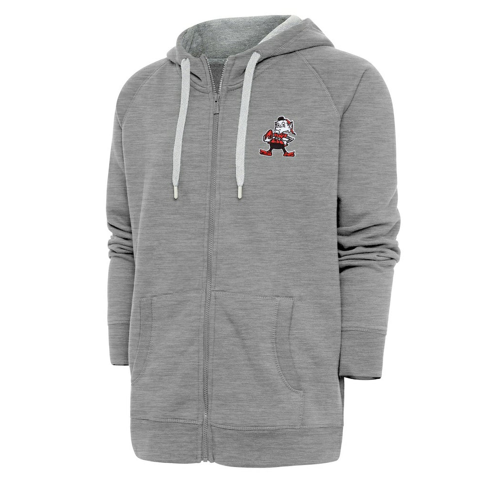 Cleveland Browns Adult Throwback Logo Victory Full-Zip Hoodie - Heather Gray sale