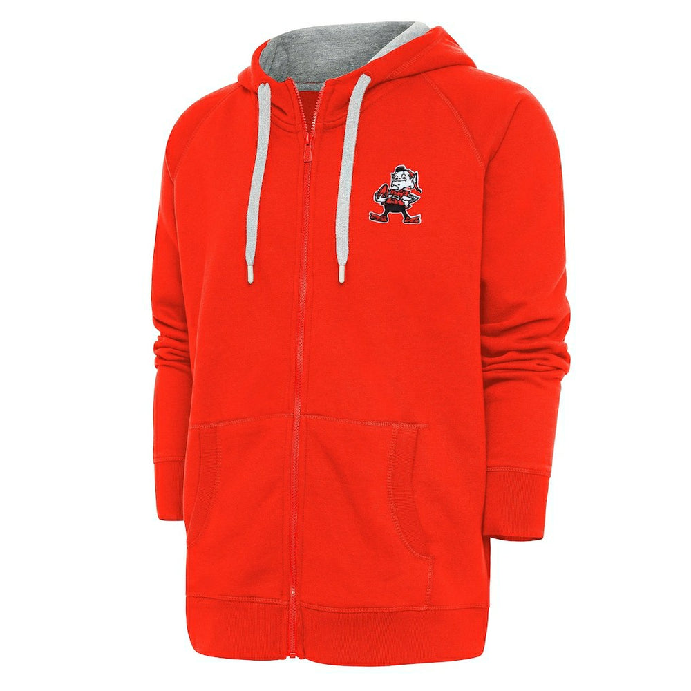 Cleveland Browns Adult Throwback Logo Victory Full-Zip Hoodie - Orange for sale