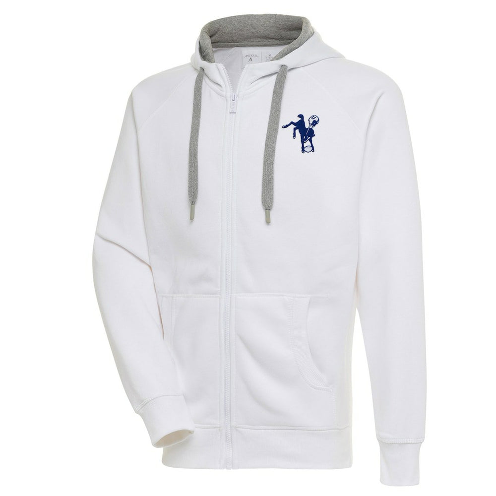 Indianapolis Colts Adult Throwback Logo Victory Full-Zip Hoodie - White on sale