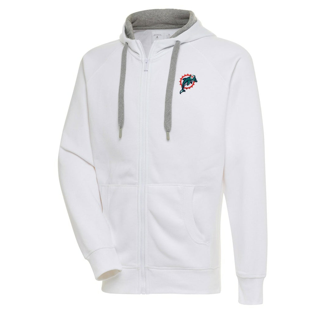 Miami Dolphins Adult Throwback Logo Victory Full-Zip Hoodie - White sale