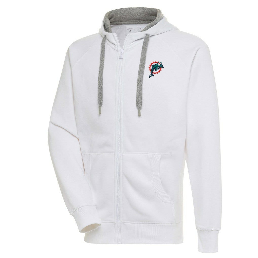 Miami Dolphins Adult Throwback Logo Victory Full-Zip Hoodie - White sale