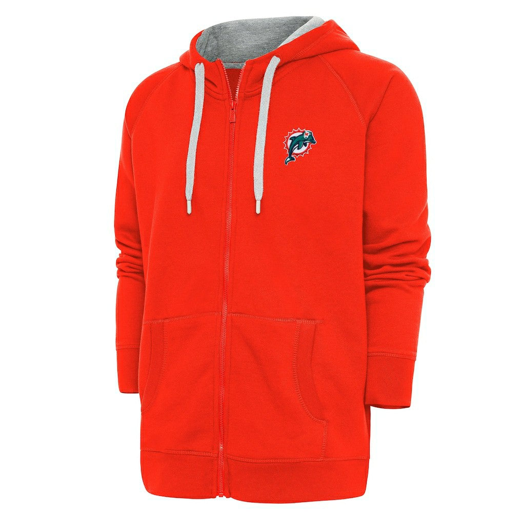 Miami Dolphins Adult Throwback Logo Victory Full-Zip Hoodie - Orange discount