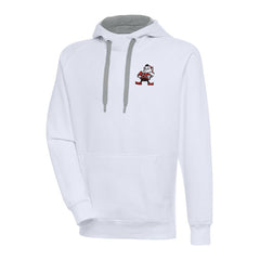 Cleveland Browns Adult Throwback Logo Victory Pullover Hoodie - White on sale