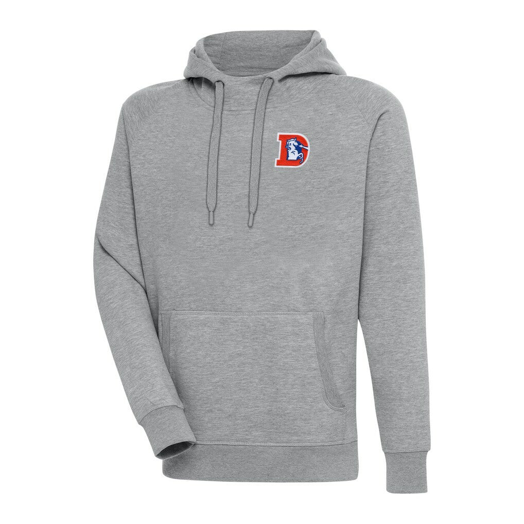 Denver Broncos Adult Throwback Logo Victory Pullover Hoodie - Heather Gray outlet