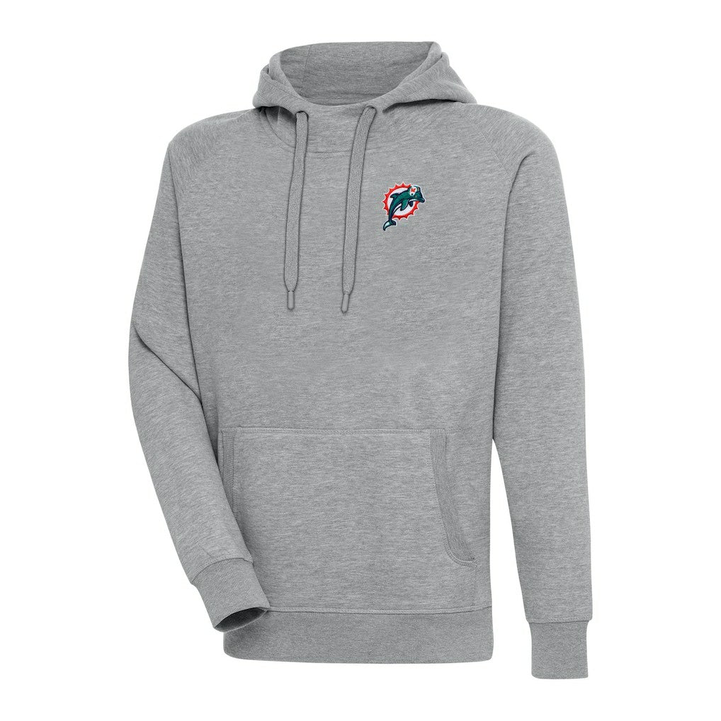 Miami Dolphins Adult Throwback Logo Victory Pullover Hoodie - Heather Gray on sale