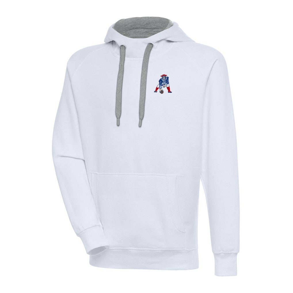 New England Patriots Adult Throwback Logo Victory Pullover Hoodie - White on sale