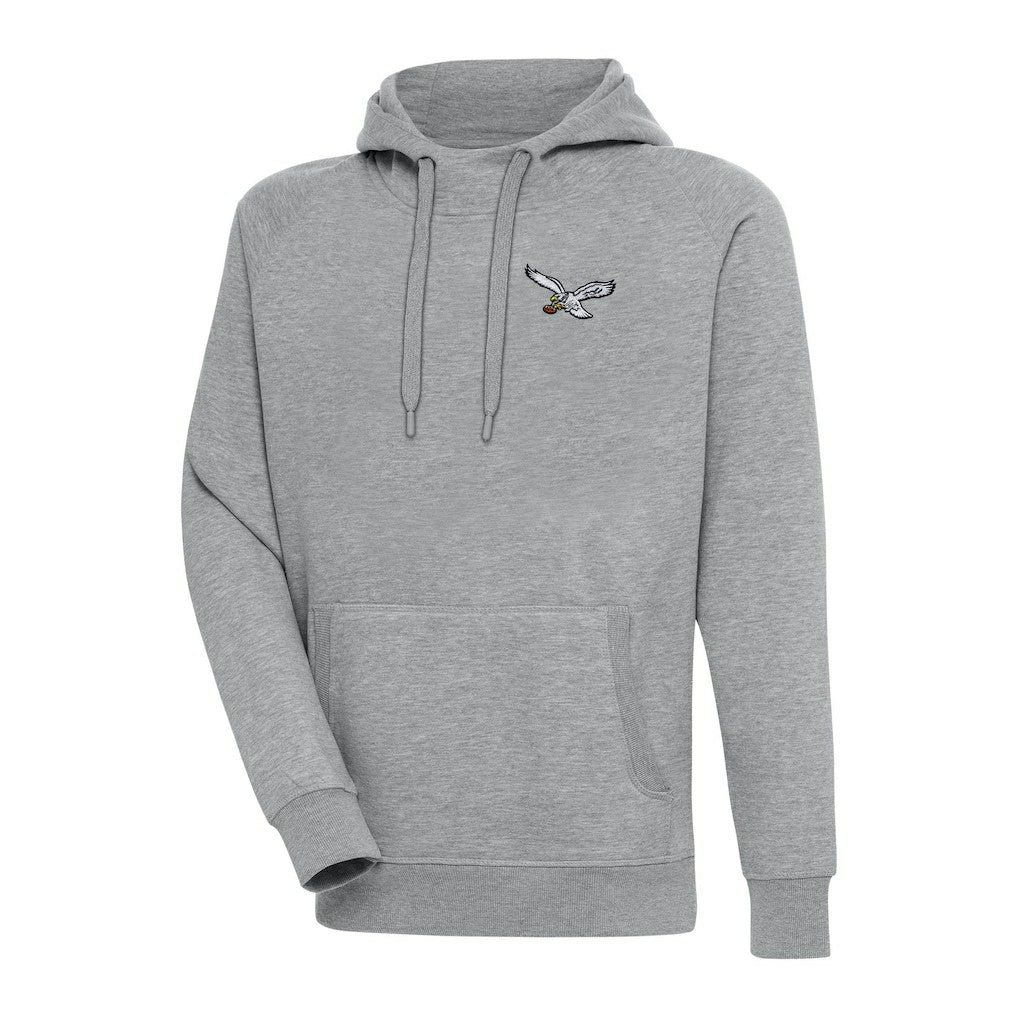 Philadelphia Eagles Adult Throwback Logo Victory Pullover Hoodie - Heather Gray for sale