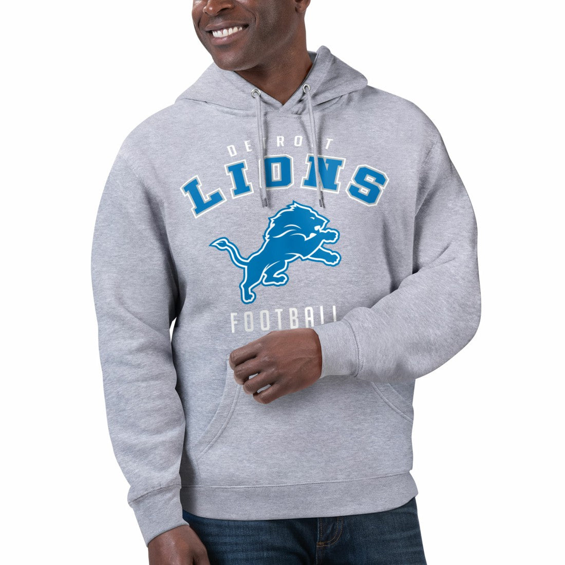 Detroit Lions Starter Unisex Logo Graphic Pullover Hoodie - Heather Gray cheap