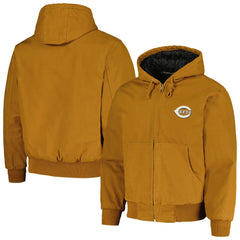 Cincinnati Reds Dunbrooke Dakota Work Full-Zip Hoodie Jacket - Brown