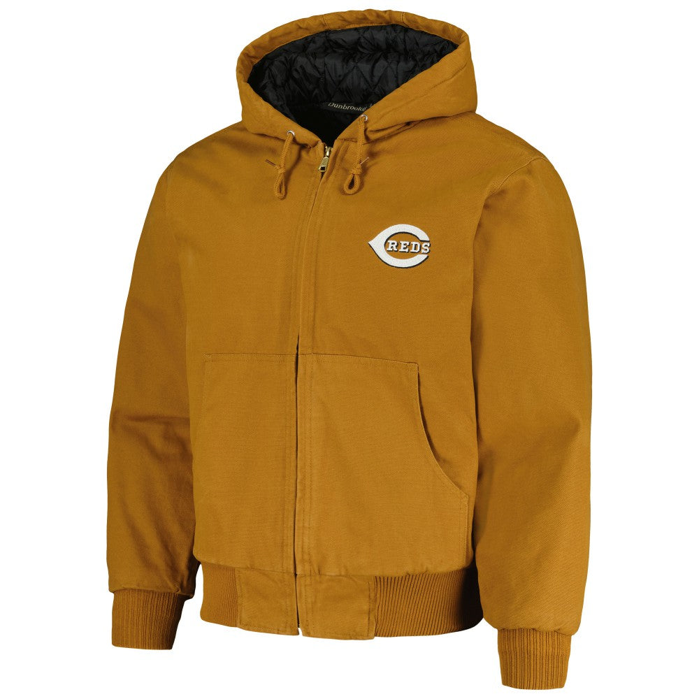 Cincinnati Reds Dunbrooke Dakota Work Full-Zip Hoodie Jacket - Brown