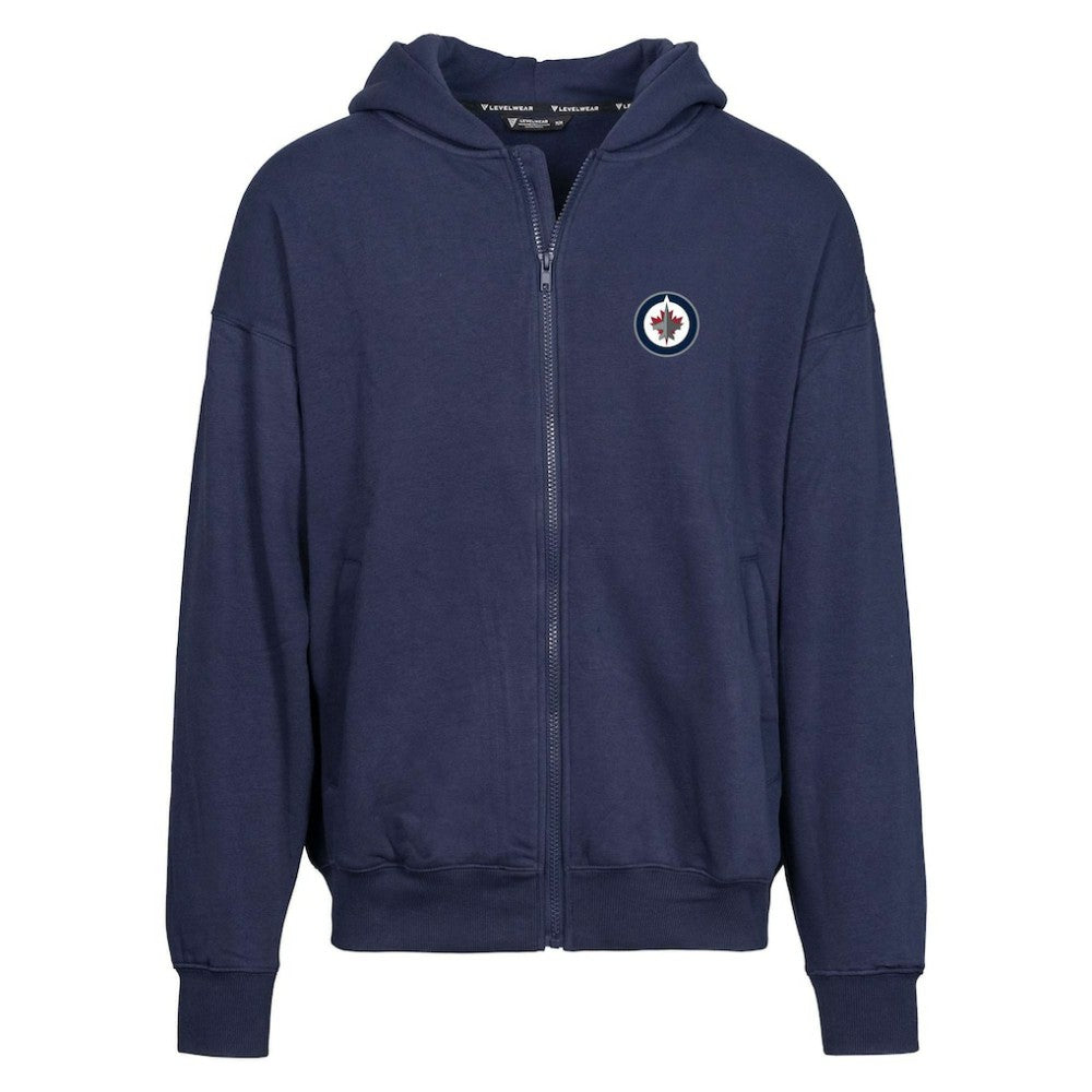 Winnipeg Jets Levelwear Uphill Insignia Full-Zip Hoodie Navy