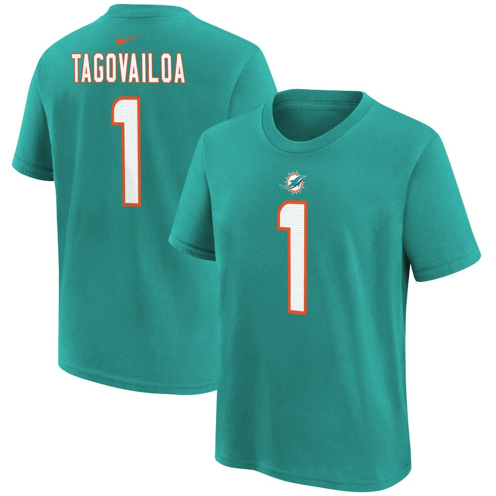 Tua Tagovailoa Miami Dolphins Youth Player Name & Number T-Shirt - Aqua | Nike on sale