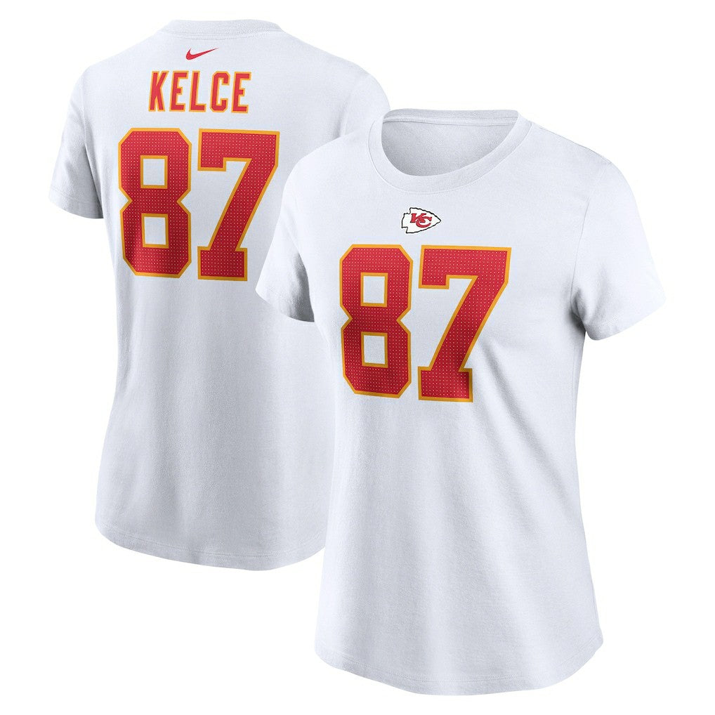 Travis Kelce Kansas City Chiefs Women's Player Name & Number T-Shirt - White | Nike on sale