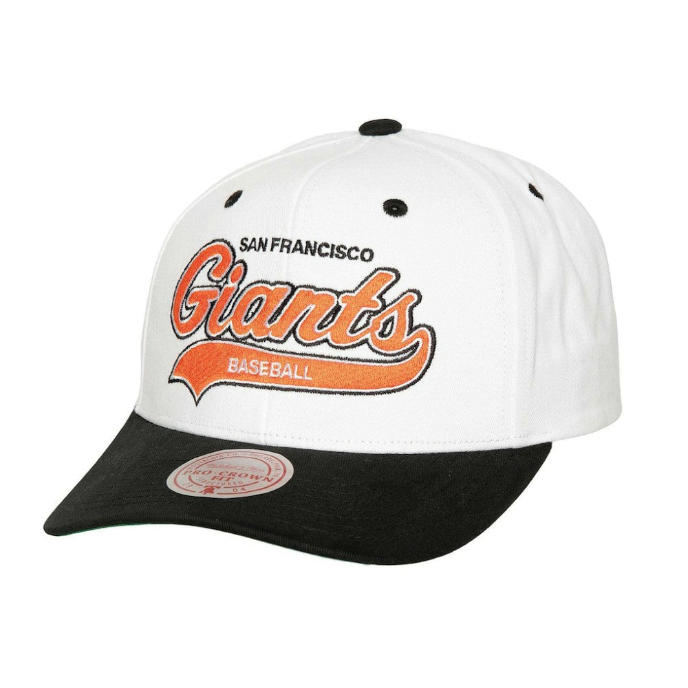 San Francisco Giants Cooperstown Collection Tail Sweep Pro Snapback Hat - White | Mitchell & Ness