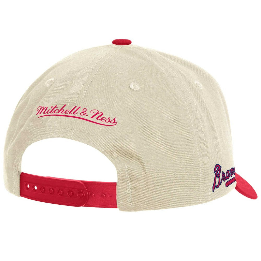 Atlanta Braves Pro Crown Adjustable Hat - Cream | Mitchell & Ness