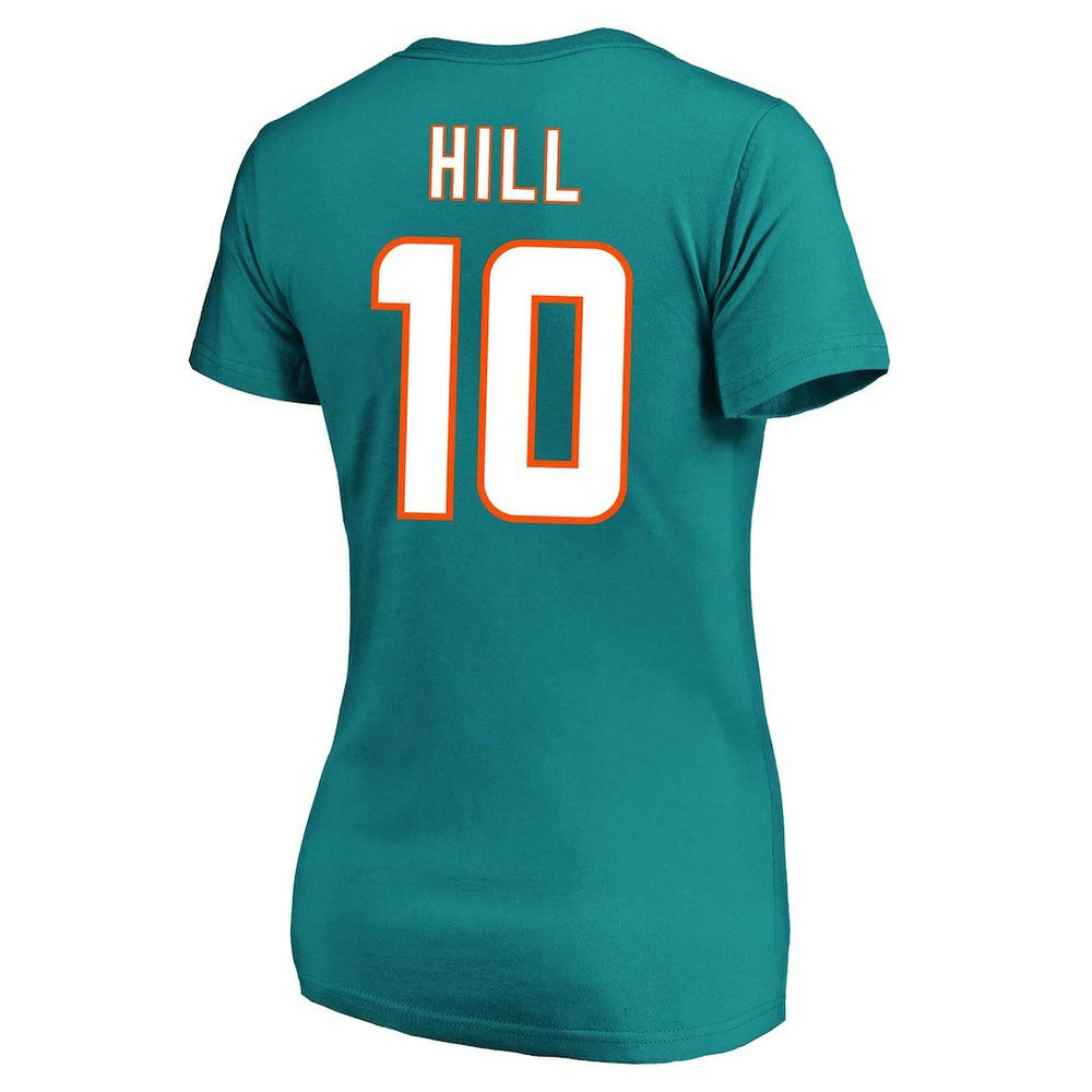 Tyreek Hill Miami Dolphins Women's Plus Size Fair Catch Name & Number Scoop Neck T-Shirt - Aqua for sale