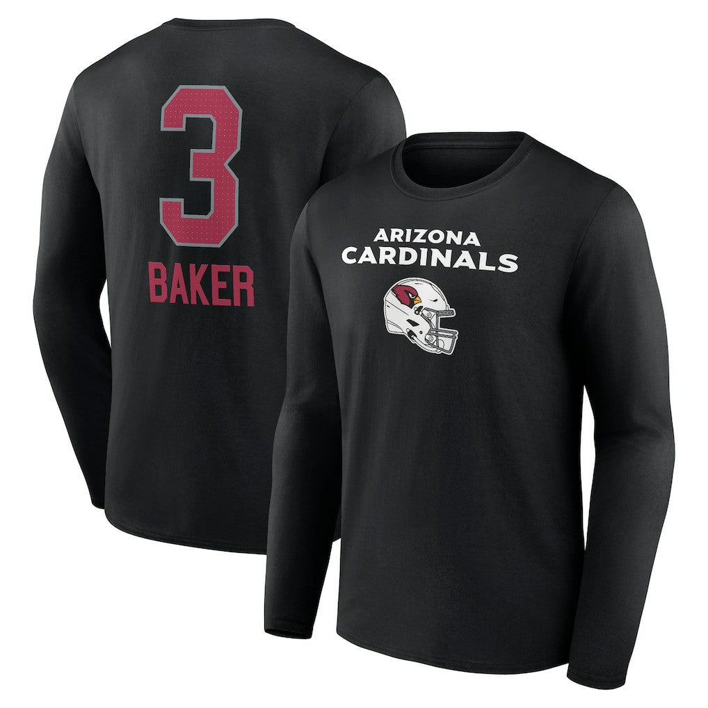 Budda Baker Arizona Cardinals Team Wordmark Player Name & Number Long Sleeve T-Shirt - Black cheap