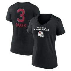 Budda Baker Arizona Cardinals Women's Team Wordmark Player Name & Number V-Neck T-Shirt - Black on sale
