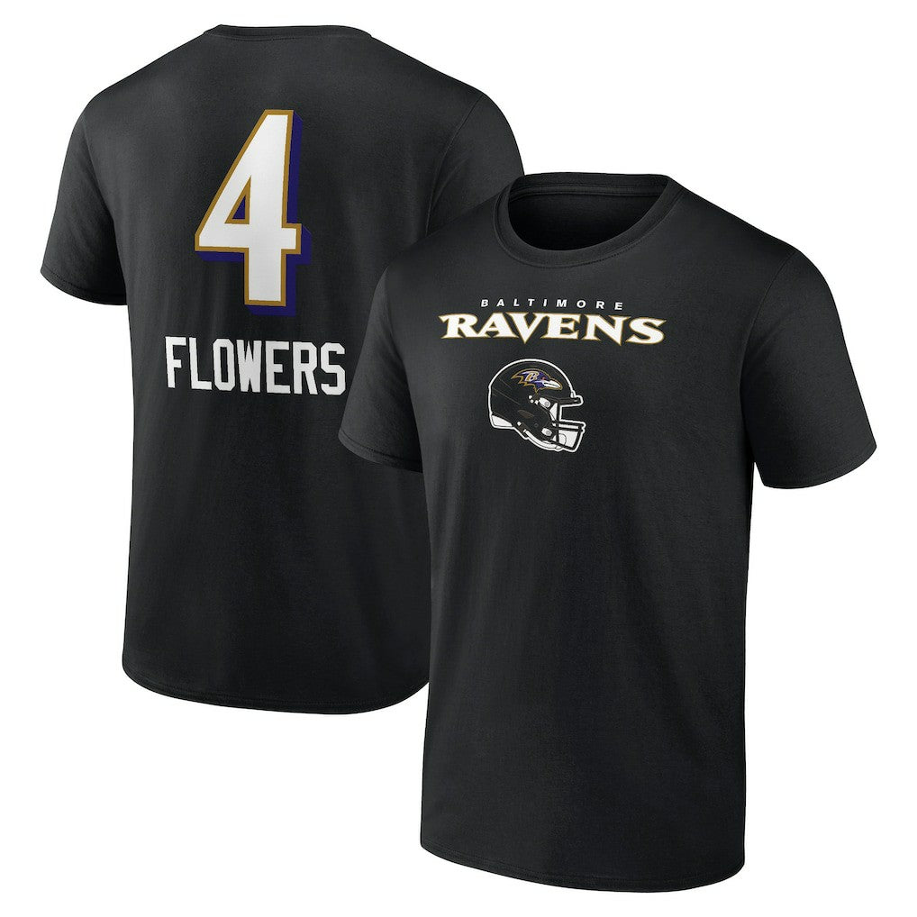 Zay Flowers Baltimore Ravens Team Wordmark Player Name & Number T-Shirt - Black outlet