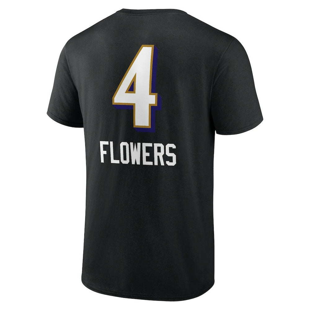 Zay Flowers Baltimore Ravens Team Wordmark Player Name & Number T-Shirt - Black outlet