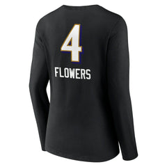 Zay Flowers Baltimore Ravens Women's Team Wordmark Player Name & Number Long Sleeve V-Neck T-Shirt - Black discount