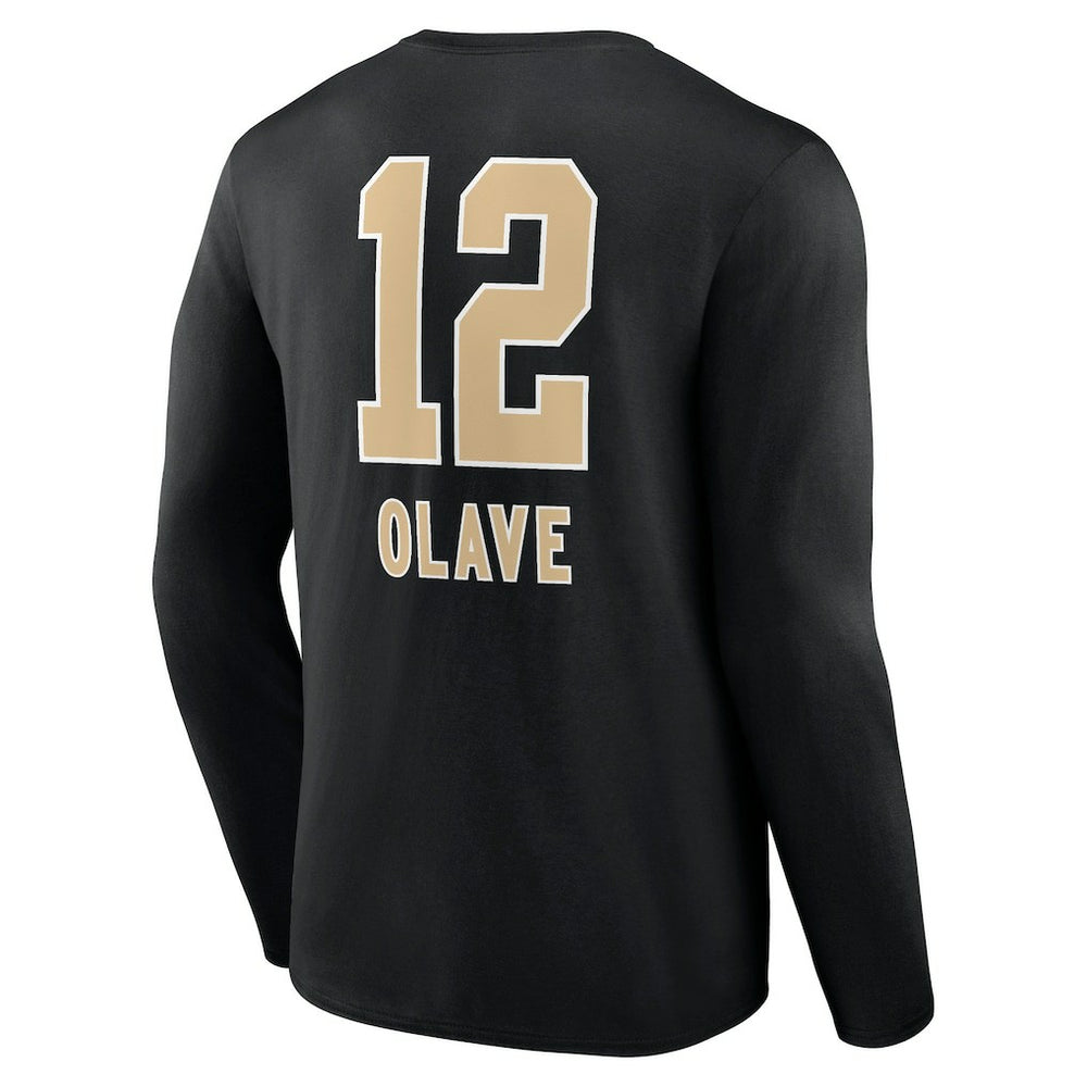 Chris Olave New Orleans Saints Team Wordmark Player Name & Number Long Sleeve T-Shirt - Black cheap