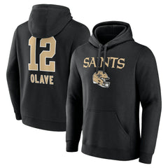 Chris Olave New Orleans Saints Team Wordmark Player Name & Number Pullover Hoodie - Black sale