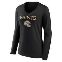 Chris Olave New Orleans Saints Women's Team Wordmark Player Name & Number Long Sleeve V-Neck T-Shirt - Black on sale