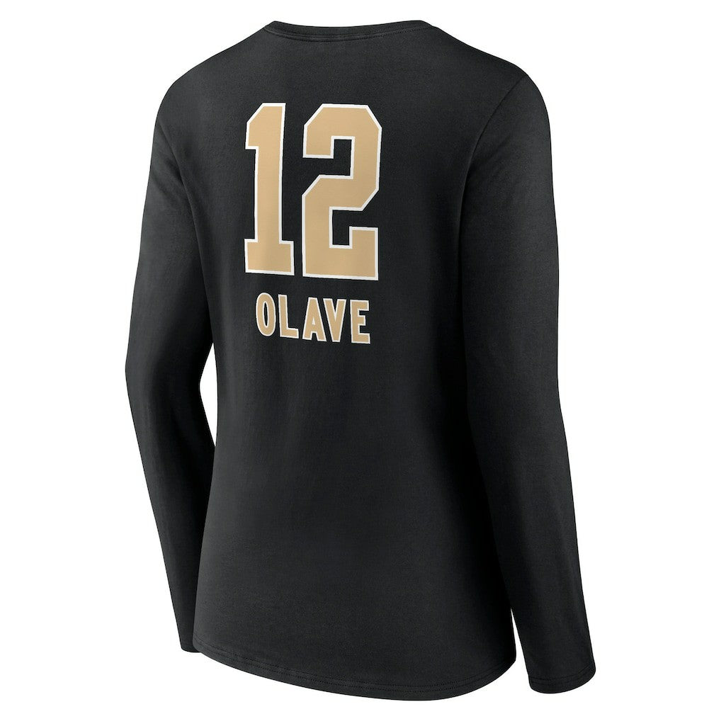 Chris Olave New Orleans Saints Women's Team Wordmark Player Name & Number Long Sleeve V-Neck T-Shirt - Black on sale