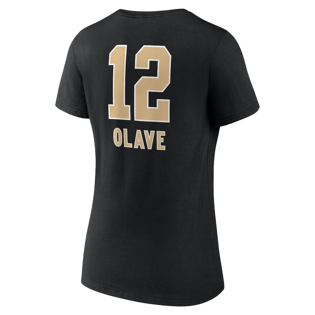 Chris Olave New Orleans Saints Women's Team Wordmark Player Name & Number V-Neck T-Shirt - Black sale