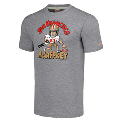 Christian McCaffrey San Francisco 49ers Homage Unisex Caricature Player Tri-Blend T-Shirt - Gray for sale