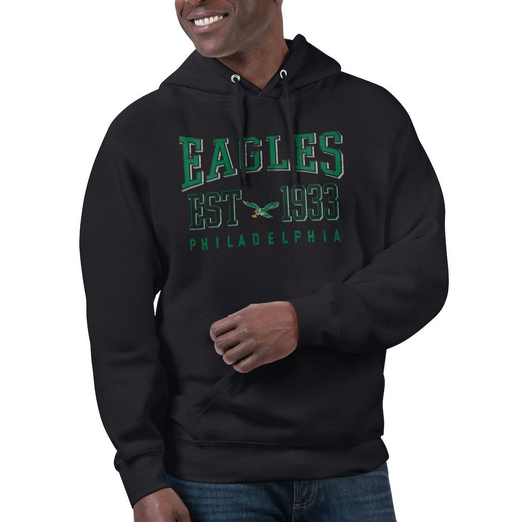 Philadelphia Eagles Starter Unisex Retro Pullover Hoodie - Black discount