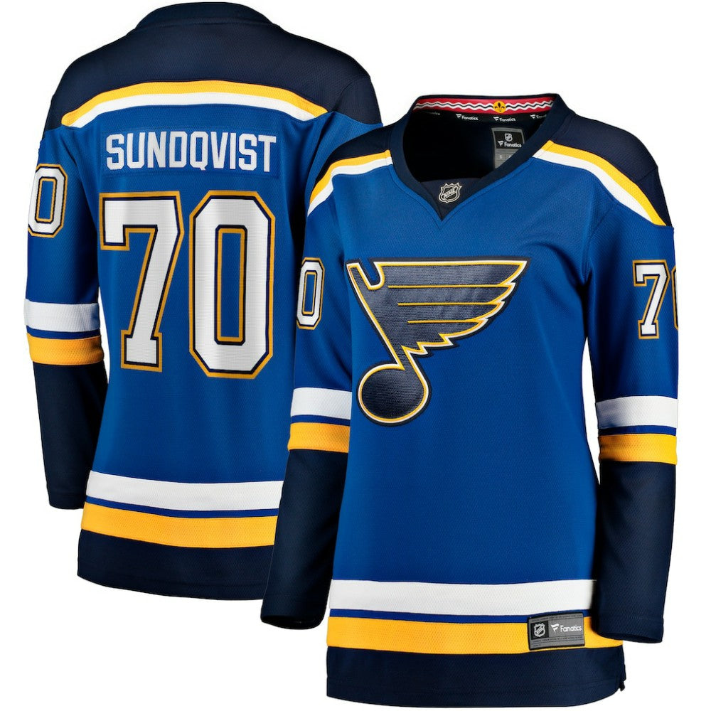 Oskar Sundqvist St. Louis Blues Fanatics Women's Home Breakaway Player Jersey Blue