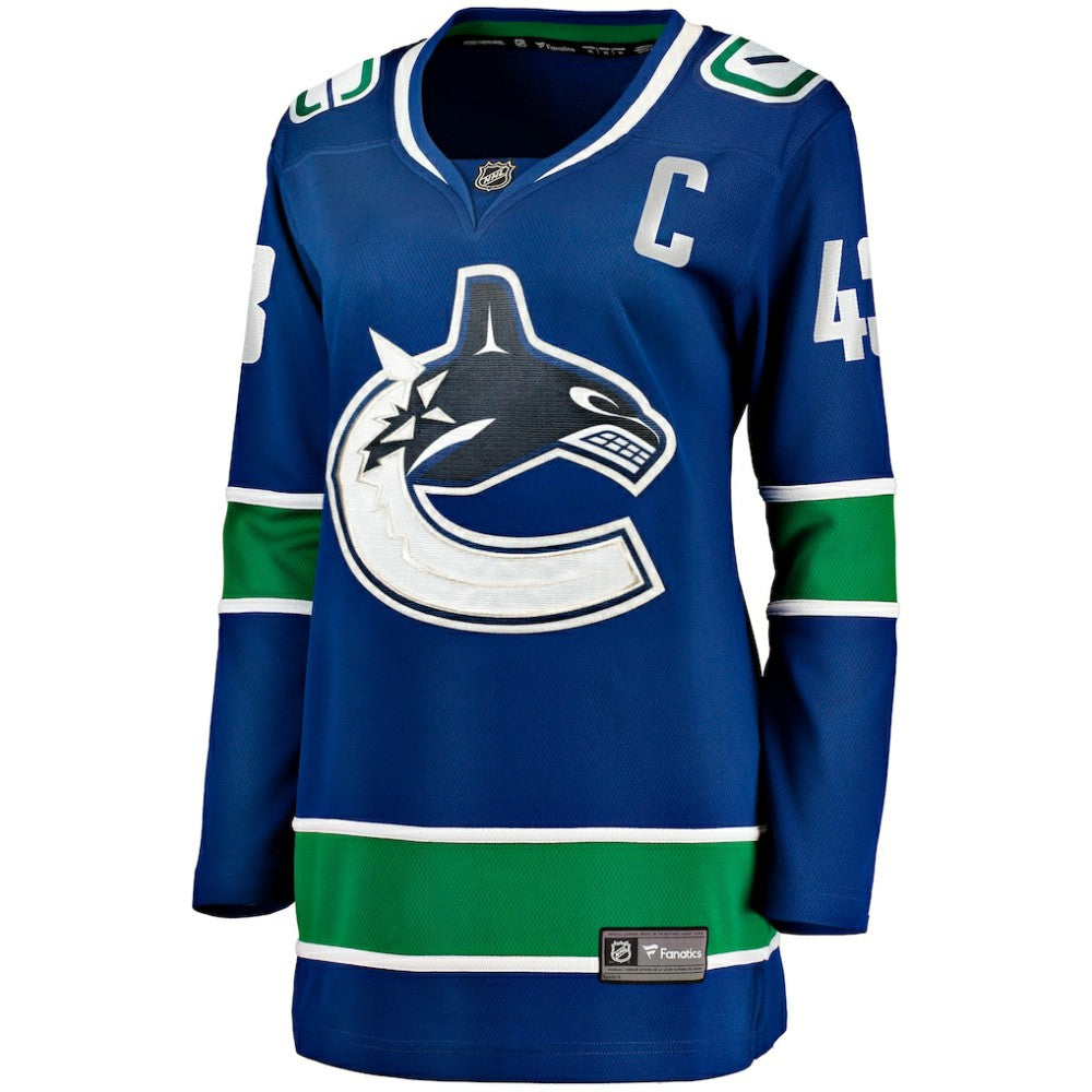 Quinn Hughes Vancouver Canucks Fanatics Women's Home Breakaway Player Jersey Blue
