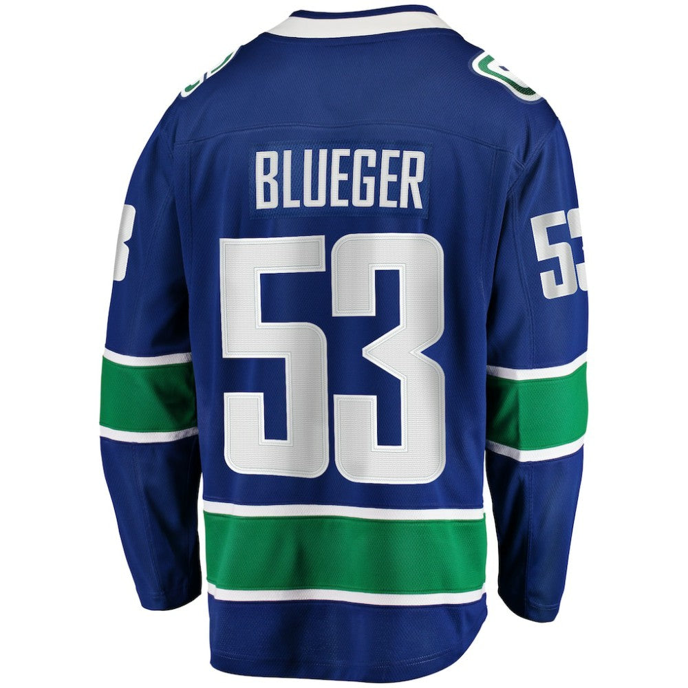 Teddy Blueger Vancouver Canucks Fanatics Home Breakaway Jersey Blue