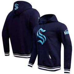 Seattle Kraken Pro Standard Retro Classic Fleece Pullover Hoodie Deep Sea Blue