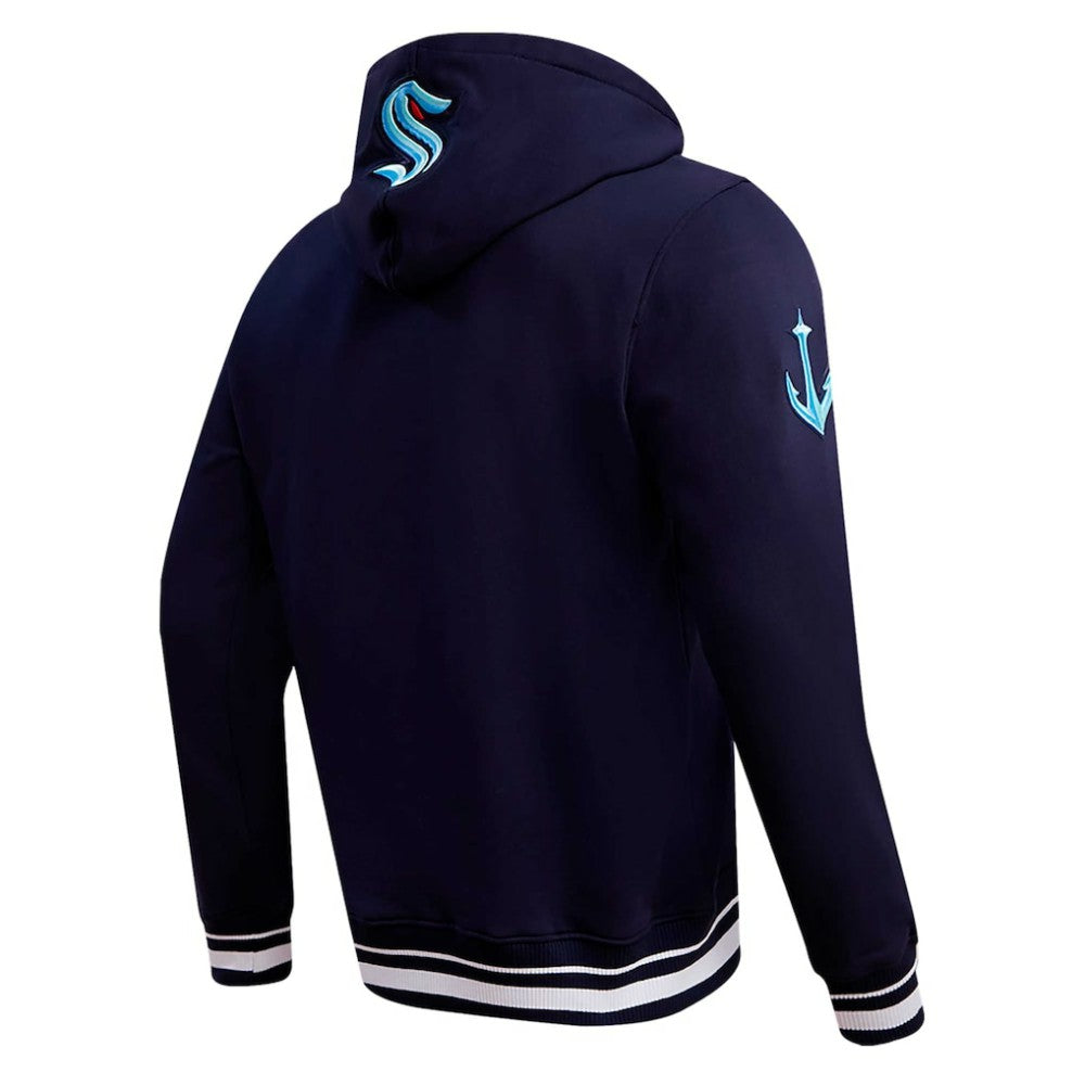 Seattle Kraken Pro Standard Retro Classic Fleece Pullover Hoodie Deep Sea Blue