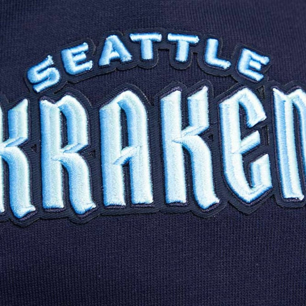 Seattle Kraken Pro Standard Retro Classic Fleece Pullover Hoodie Deep Sea Blue