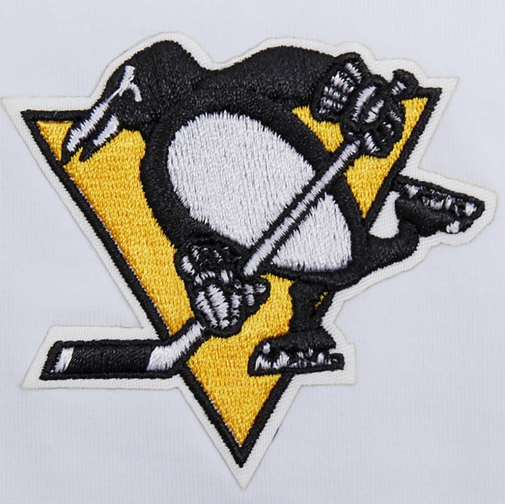 Pittsburgh Penguins Pro Standard Women's Boxy Script Tail Cropped T-Shirt White